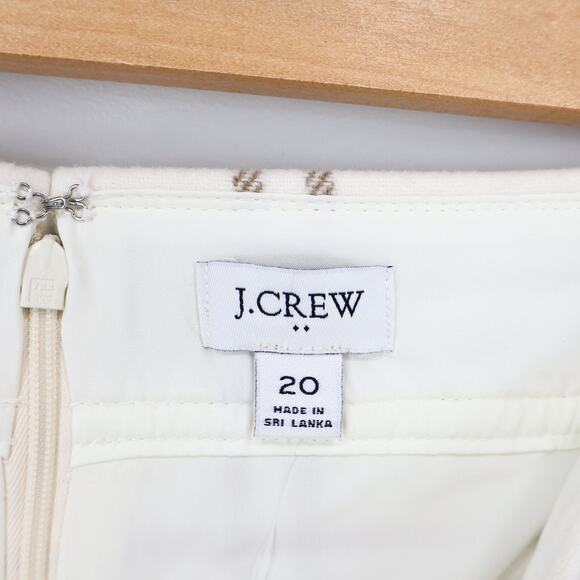 NWT J.Crew Factory Wool-Blend A-Line Mini Skirt Ivory Camel Size 20 - Picture 9 of 11
